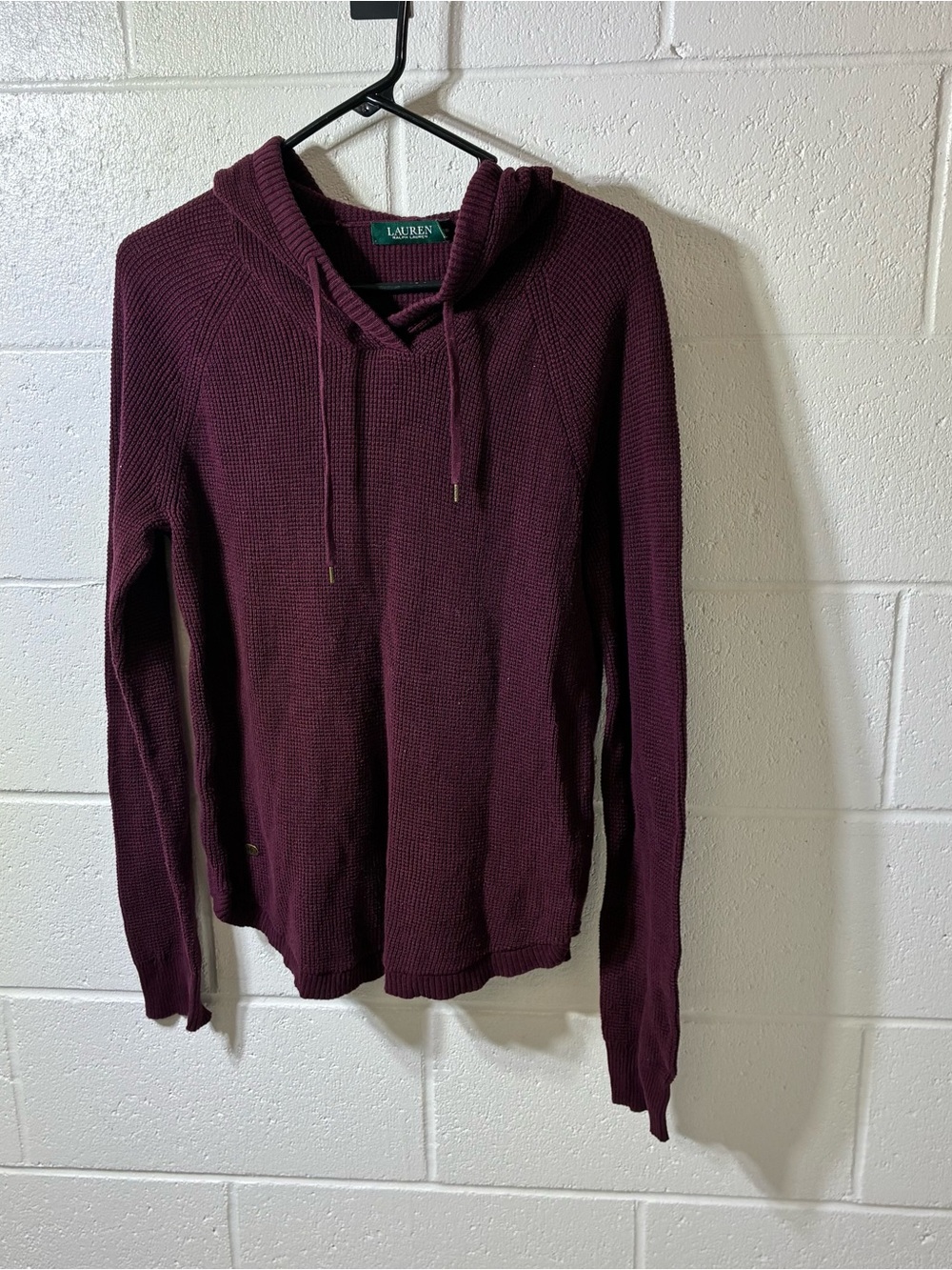 Ralph Lauren Burgundy Knit Hoodie Sweater